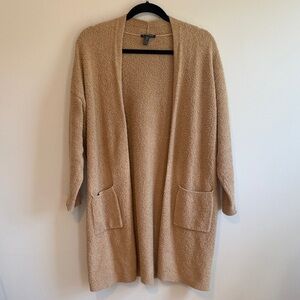 Eileen Fisher Tan Open-Front Petite Cardigan